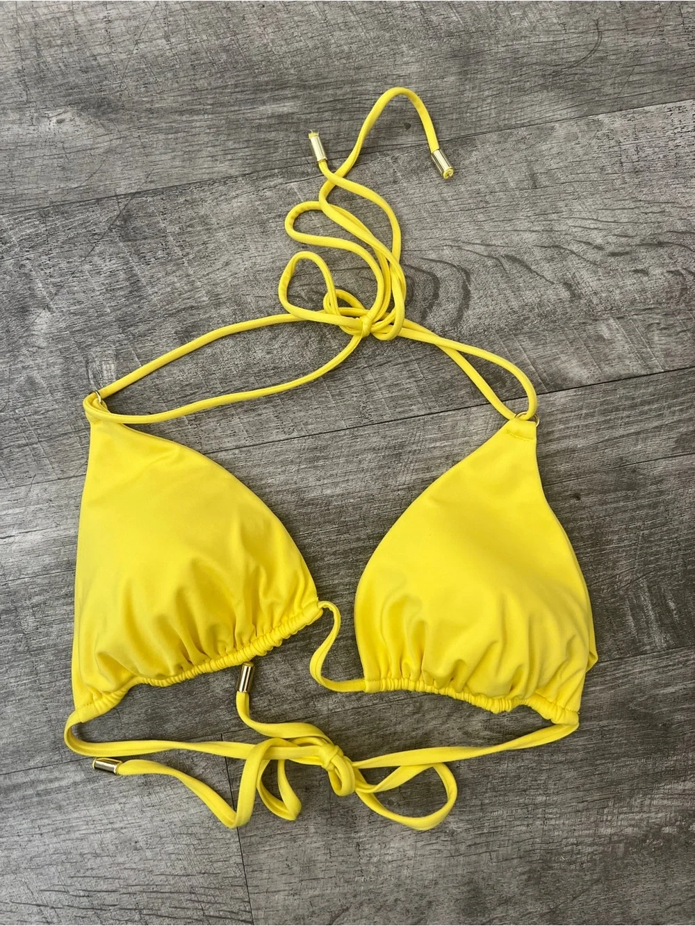 Monday Swimwear Yellow Triangle Bikini Top